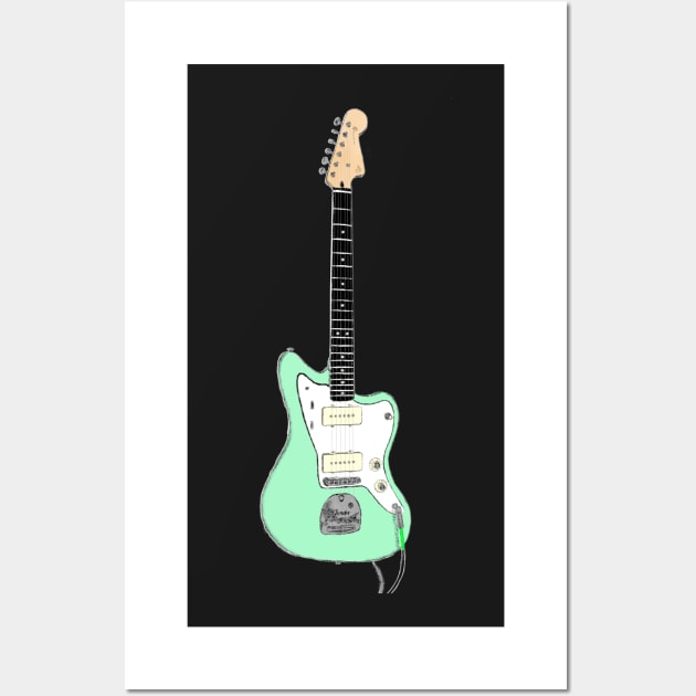 Cartoon Jazzmaster Wall Art by TheGlitchSwitch